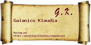 Galanics Klaudia névjegykártya