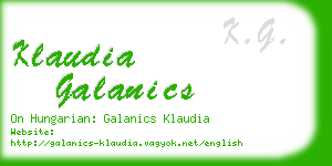 klaudia galanics business card